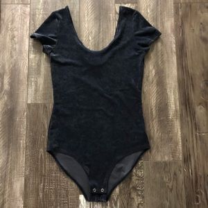 American eagle Blue crushed velvet bodysuit